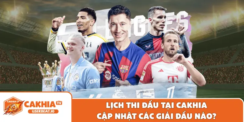 Lịch thi đấu tại Cakhia cập nhật các giải đấu nào?